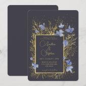 Elegant Wintry Foliage Winter Wedding Einladung (Vorne/Hinten)