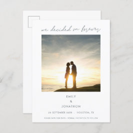 Elegant Wir entschieden uns für ewiges Foto Ankündigungspostkarte