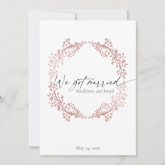 Elegant Wir Got Verheiratete Hochzeitsankündigung  Ankündigung (Vorderseite)