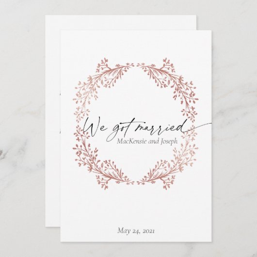 Elegant Wir Got Verheiratete Hochzeitsankündigung Ankündigung (Vorne/Hinten)