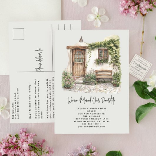 Elegant Wir haben Wasserfarben-Grün Neues Haus Ankündigungspostkarte