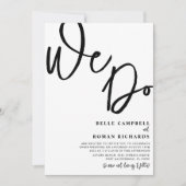 Elegant Wir machen eine Schwarz-Weiß-Hochzeit mit Einladung (Vorderseite)