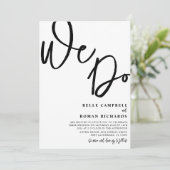 Elegant Wir machen eine Schwarz-Weiß-Hochzeit mit Einladung (Stehend Vorderseite)