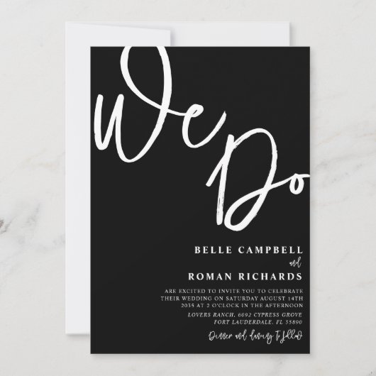 Elegant Wir machen eine Schwarz-Weiß-Hochzeit mit Einladung (Vorderseite)