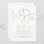 Elegant Wir machen Gold Script QR Code Hochzeit Einladung (Vorne/Hinten)