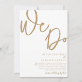 Elegant Wir machen Script Gold & White Wedding Einladung (Vorderseite)
