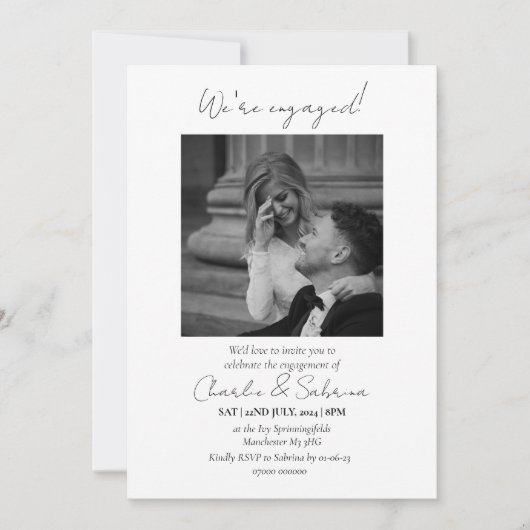 Elegant Wir sind eine Verlobte Einladung zur Engag (Vorderseite)
