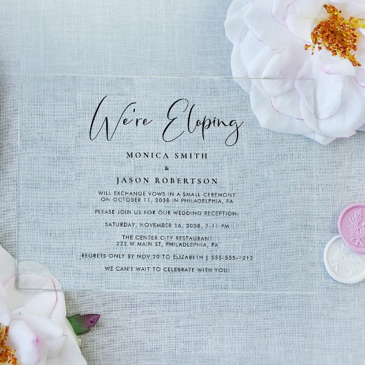 Elegant Wir sind gerade dabei Hochzeitsempfang zu Acryleinladungen