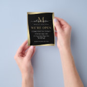 Elegant Wir sind Open Salon Black Gold Minimalisti Flyer (Gruppe)