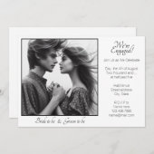 Elegant Wir sind Verlobt Gerahmtes Foto Schwarz un Ankündigung (Vorne/Hinten)