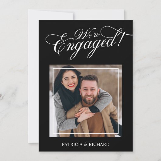 Elegant Wir sind Verlobte Verlobung Ankündigung (Vorderseite)