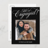 Elegant Wir sind Verlobte Verlobung Ankündigung Po Postkarte (Vorne/Hinten)