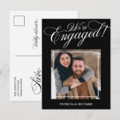 Elegant Wir sind Verlobte Verlobung Ankündigung Postkarte (Vorne/Hinten)