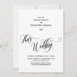 Elegant wirbelnde Kalligrafie ihre einfache Hochze Einladung