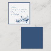 Elegant wirst du meine Blue Wedding Card sein Mitteilungskarte (Vorne/Hinten)