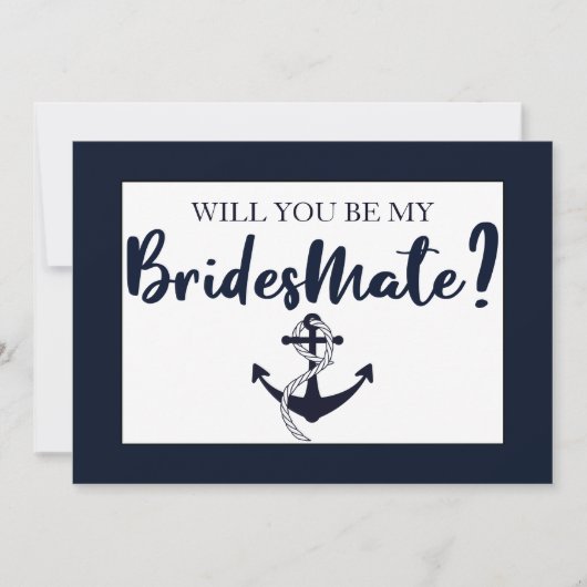 Elegant wirst du meine Bridesmate Bridesmaid Card Einladung (Vorderseite)