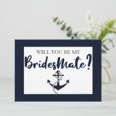 Elegant wirst du meine Bridesmate Bridesmaid Card  Einladung (Stehend Vorderseite)