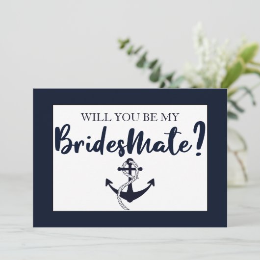 Elegant wirst du meine Bridesmate Bridesmaid Card Einladung (Stehend Vorderseite)