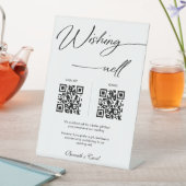 Elegant Wishing Well Honeymoon QR Code Wedding Sockelschild (In Situ)