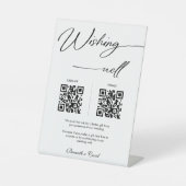Elegant Wishing Well Honeymoon QR Code Wedding Sockelschild (Vorderseite)