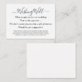 Elegant Wishing Well Money Poem Begleitkarte (Vorne/Hinten)