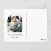 Elegant Wisps Plum Foto Wedding Save the Date Postkarte (Rückseite)