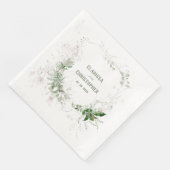 Elegant Wispy Blush & Greenery Wreath Serviette (Ecke)