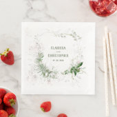 Elegant Wispy Blush & Greenery Wreath Serviette (Beispiel)