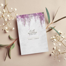 Elegant Wisteria Lila Wedding RSVP Cards
