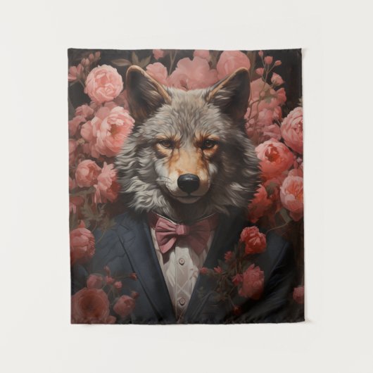 Elegant Wolf Wandteppich (Vorderseite)