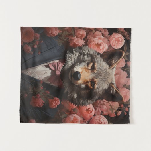 Elegant Wolf Wandteppich (Vorderseite (Horizontal))