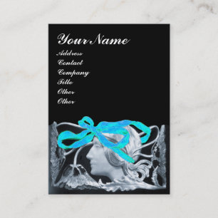 ELEGANT WOMAN BEAUTY JEWEL /DAME, BLAUES BAND, BLU VISITENKARTE