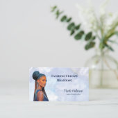 Elegant Woman Braid Hair Stylist Visitenkarte (Stehend Vorderseite)