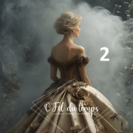 Elegant Woman in Opulent Ball Gown Seidenpapier