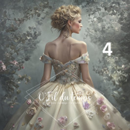 Elegant Woman in Opulent Ball Gown Seidenpapier