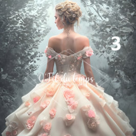 Elegant Woman in Opulent Ball Gown Seidenpapier