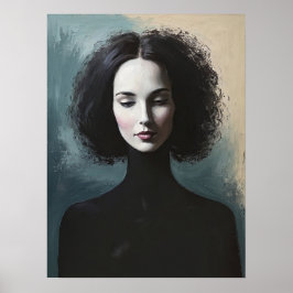 Elegant Woman Portrait Modern Art Poster