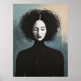 Elegant Woman Portrait Modern Art Poster
