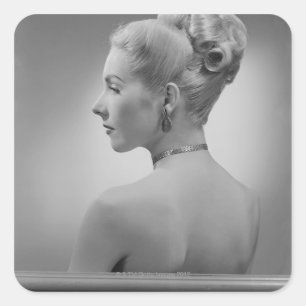Elegant Woman Quadratischer Aufkleber