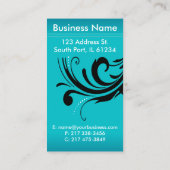 Elegant Woman Salon Hair Stylist | AQUAMARIN Visitenkarte (Rückseite)