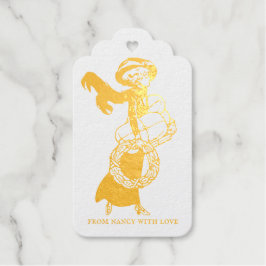 Elegant Woman Vintage Weihnachtsgeschenk Tag Geschenkanhänger