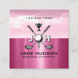Elegant Women Golf Monogram Design Quadratische Visitenkarte