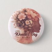 Elegant Women's Day Celebration Floral March 8 Button (Vorderseite)