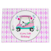 Elegant Women's Golf Happy Birthday Cart Große Geschenktüte (Vorderseite)