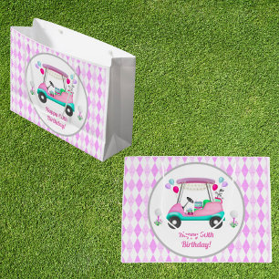Elegant Women's Golf Happy Birthday Cart Große Geschenktüte