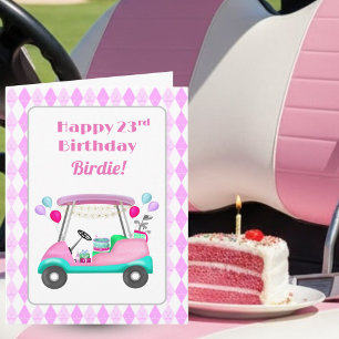 Elegant Women's Golf Party Cart 23. Geburtstag Karte