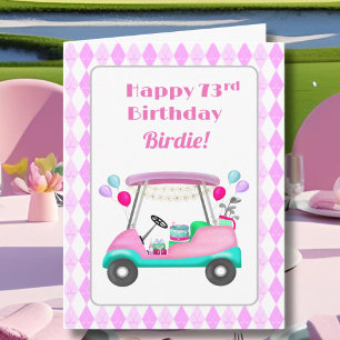 Elegant Women's Golf Party Cart 73. Geburtstag Karte