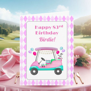 Elegant Women's Golf Party Cart 83. Geburtstag Karte