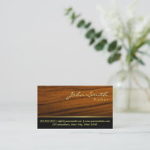 Elegant Wood Grain Author Business Card Visitenkarte (Stehend Vorderseite)