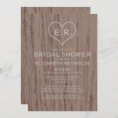 Elegant Wood Grain Bridal Dusche Einladungen (Vorne/Hinten)